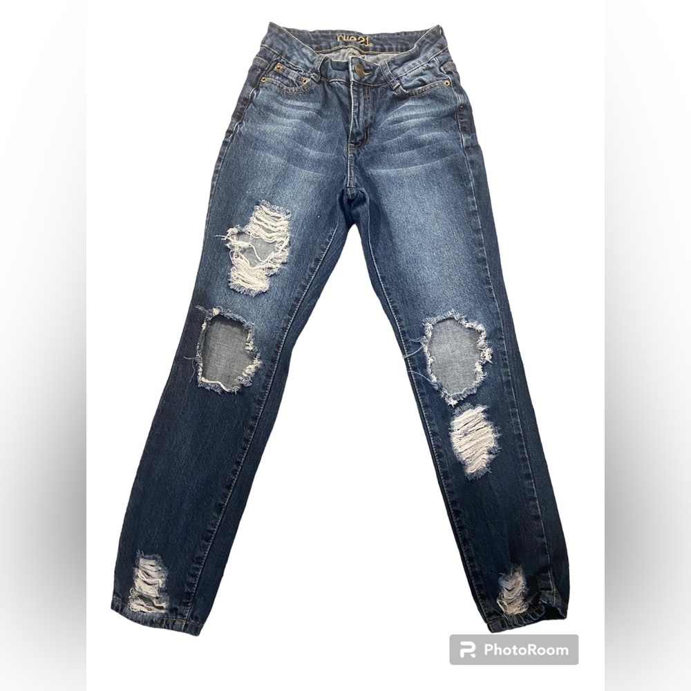 Rue 21 Blue denim high rise ankle Jeggings Jeans size 4